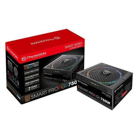 THERMALTAKE Smart Pro RGB 750W 80 PLUS Bronze ATX12V 2.4 & EPS12V 2.92 Power PS-SPR-0750FPCBUS-R